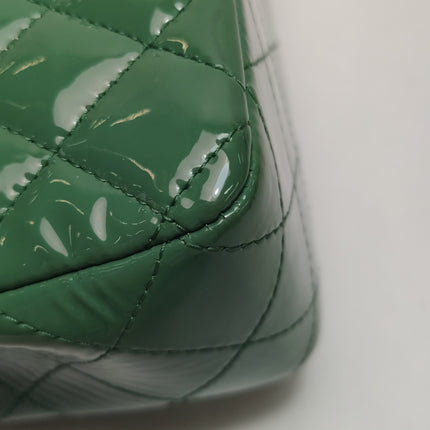 Chanel Classic Flap Rectangular Mini Green Patent Leather Silver Hardware 2016-2017