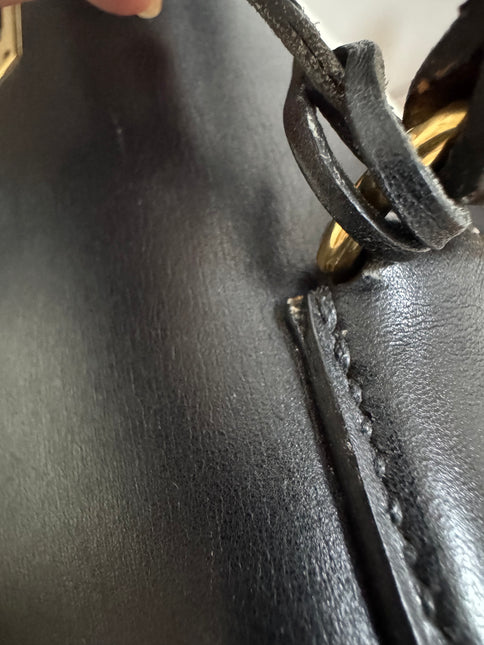 Hermès Kelly 32 Sellier Black Box Leather Gold Hardware with Strap