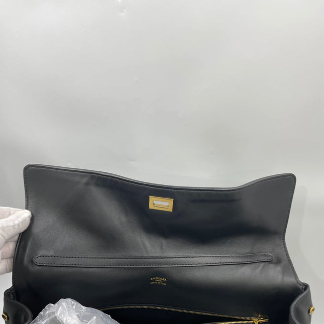 Balenciaga Rodeo Large Black Calfskin Leather Two Way Bag