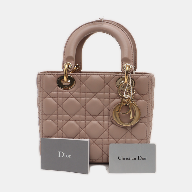 Lady Dior ABCdior Small Nude Pink Cannage Lambskin Handbag No Strap