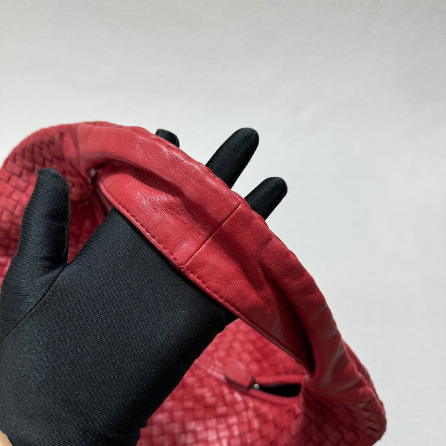 Sold Bottega Veneta Hobo Bag Large Burgundy Red Lambskin leather 52cm