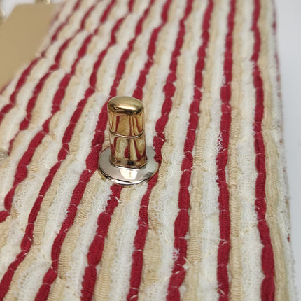 Chanel Classic Flap Red White Striped Medium Jersey Coco Sailor