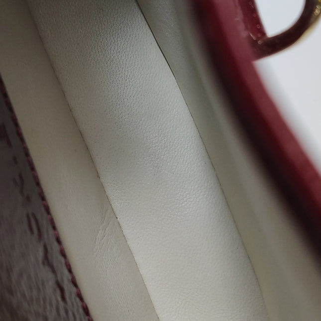 Gucci Jackie 1961 Mini Notte Burgundy Ancora Red Patent Leather Gold Chain Strap Crossbody Bag