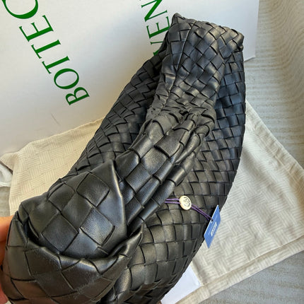 Bottega Veneta Jodie Small Black Lambskin Leather Silver Hardware