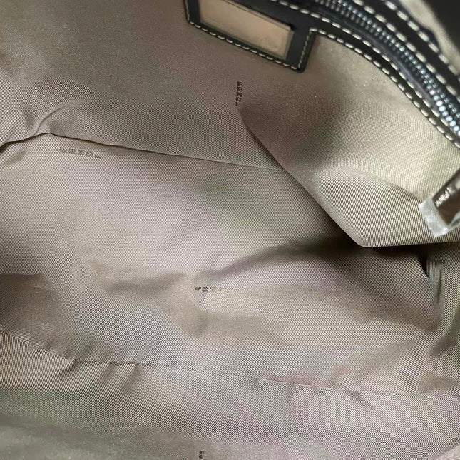 Fendi Mamma Baguette Rabbit Fur Polka Dots Print Shoulder Bag