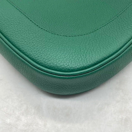Gucci Jackie 1961 Green Grained Leather Bag Small with Adjustable Strap