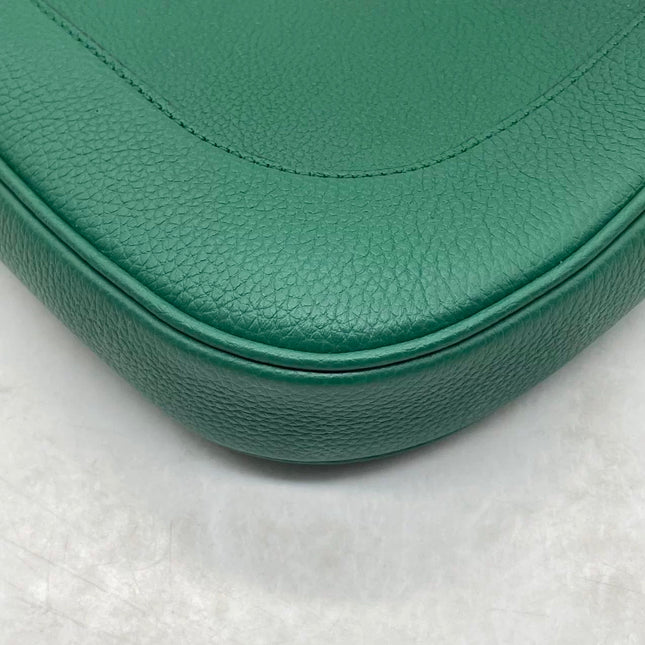 Gucci Jackie 1961 Green Grained Leather Bag Small with Adjustable Strap