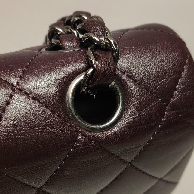 Chanel Timeless Classic Flap Medium Purple Lambskin Leather Silver Hardware 2011-2012