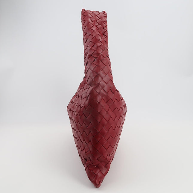 Bottega Veneta Hop Hobo Large Red Intrecciato Leather 45cm