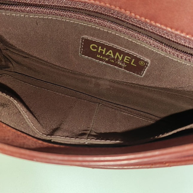 Chanel Classic Flap Medium Happy Stitch Red Aged Calfskin Leather Gold Hardware, 2015-2016
