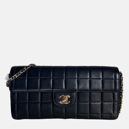 Chanel East West Chocolate Bar Black Leather-Luxbags