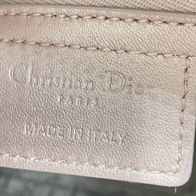 Lady Dior Medium Handbag Pearlescent Pink Cannage Leather Gold Hardware, 2016