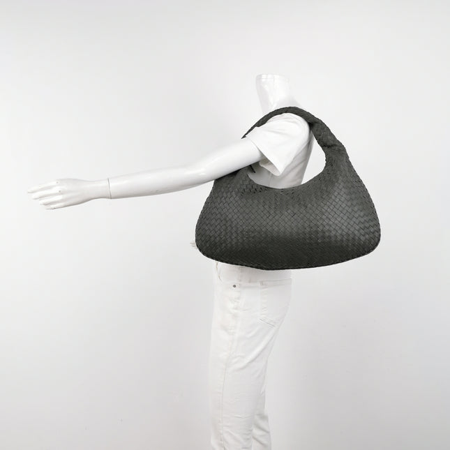 Bottega Veneta Hobo Bag Lambskin leather Dark Grey Large 47cm