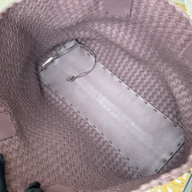 Sold Bottega Veneta Cabat Large Intreccio Leather Tote Bag Dark Lavender Purple 40-43cm