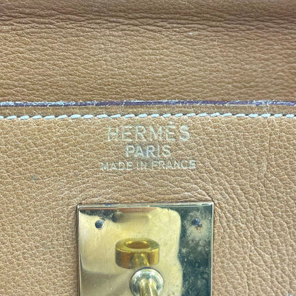 Hermes Kelly 32 Retourne 1976 Gold Box Leather Gold Hardware