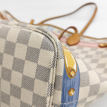 Louis Vuitton Damier Azur Summer Trunks Neverfull MM White