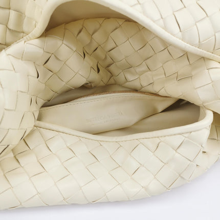 Bottega Veneta Hop Large Leather Pale Cream Yellow Hobo Bag