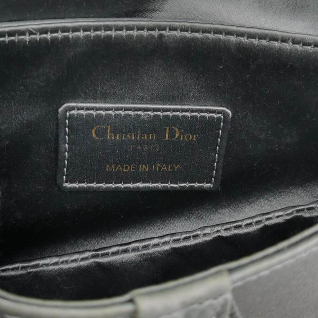 Sold Dior Saddle Mini Silk Blue Grey with Crystal Embedded Buckles