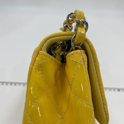 Chanel Classic Flap Mini Square Yellow Patent Lambskin Crossbody Bag 2014