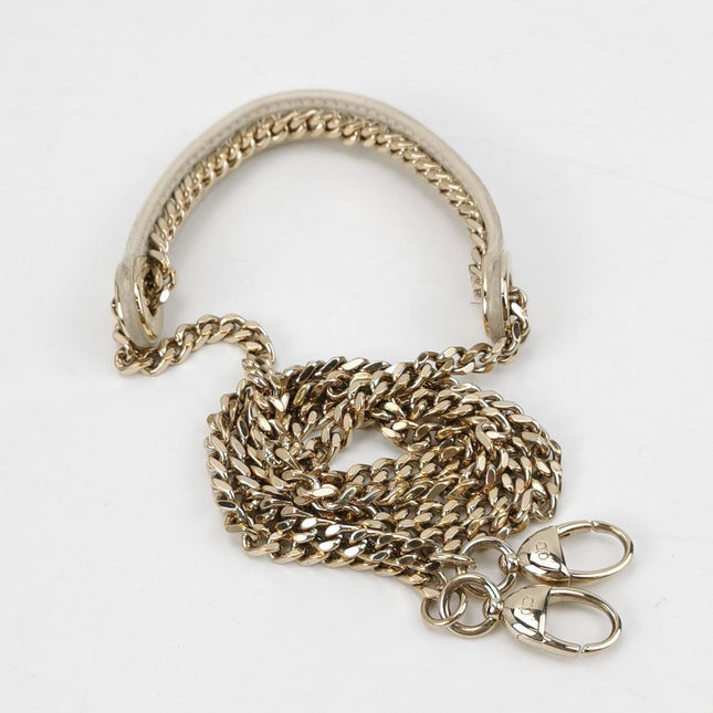 Lady Dior Mini 2018 Embroidered White Calfskin Leather Gold Beads Crossbody Bag