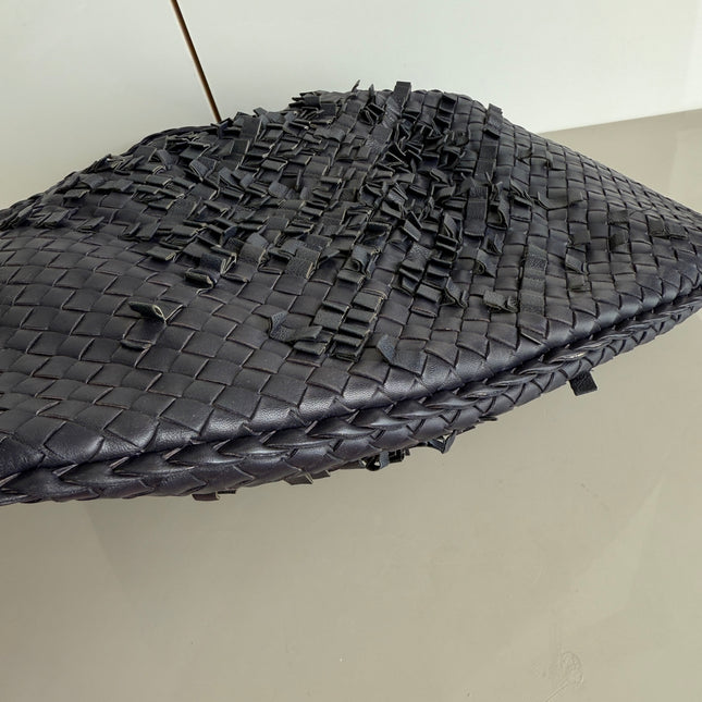 Bottega Veneta Veneta Hobo Midnight Blue Dark Navy Intrecciato Leather Bag 47cm