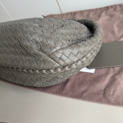 Bottega Veneta Belly Hobo Intrecciato Grey Leather Medium 40cm