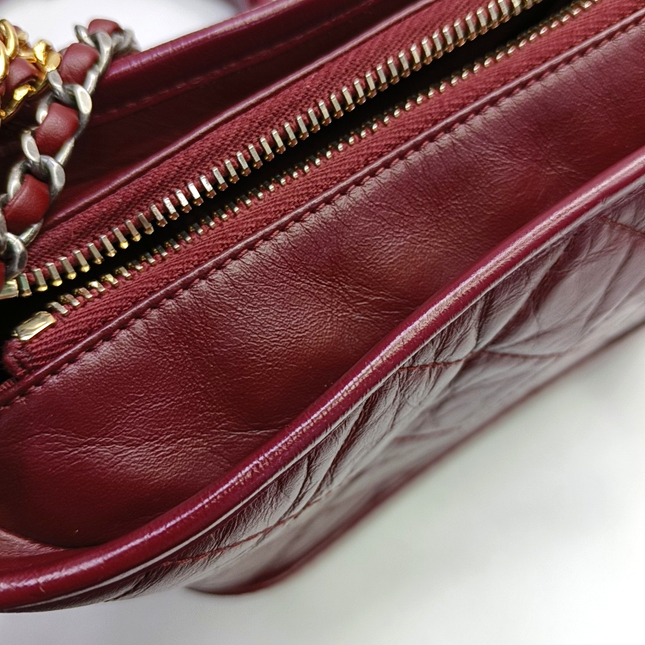 Chanel Gabrielle Hobo Burgundy Leather Small Crossbody Bag