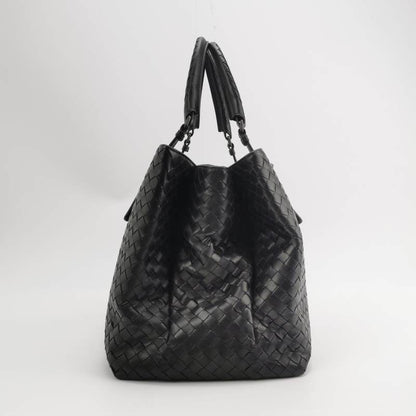 Bottega Veneta Roma Handbag Bag Intrecciato Nappa Leather Black Large 35cm