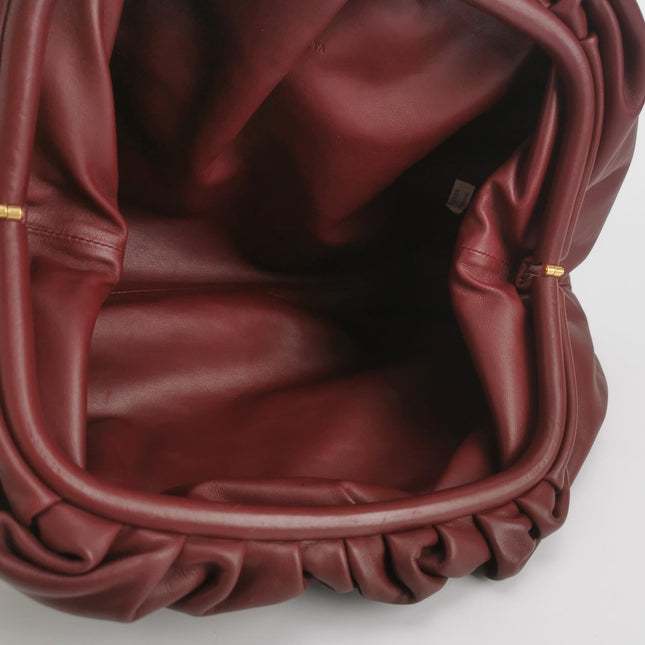 Bottega Veneta Pouch Calfskin Leather Burgundy Large
