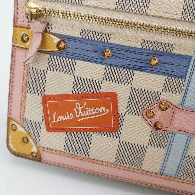 Sold Louis Vuitton Damier Azur Summer Trunks Pochette Weekend White