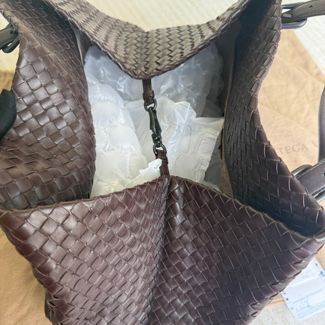 Bottega Veneta Cesta Shopper Tote Intrecciato Dark Brown Leather Large 50cm