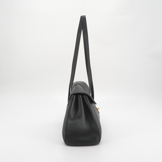 Celine Soft 16 Bag Medium Black Grained Calfskin Leather