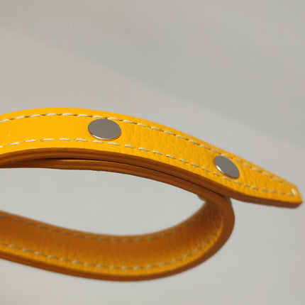 Goyard Saigon Mini Yellow Canvas and Leather Wooden Top Handle Crossbody Bag