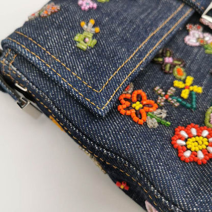 Sold Fendi Baguette Denim with Floral Beads 25 Anniversary Special Collection