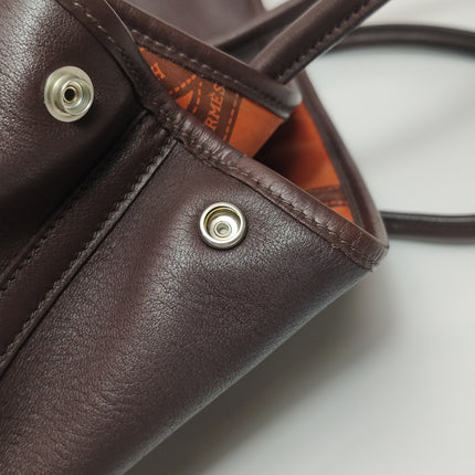 Hermes Garden Party 30 Swift Leather Chocolate Brown 47 Tote