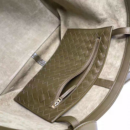 Bottega Veneta Cabat Tote Olive Green Suede Leather 38cm