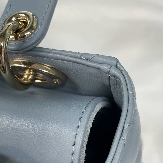 Sold Lady Dior Small My Abcdior Pale Blue Lambskin Cannage Leather