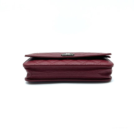 Sold Chanel Wallet on Chain Boy Half Flap Red Caviar Leather