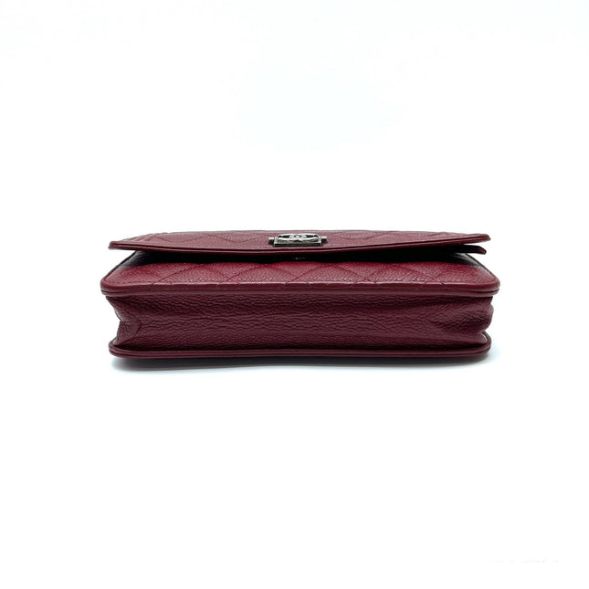 Sold Chanel Wallet on Chain Boy Half Flap Red Caviar Leather