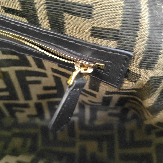 FENDI Baguette Zucca Monogram Canvas with Lime Neon trimming Crossbody Bag