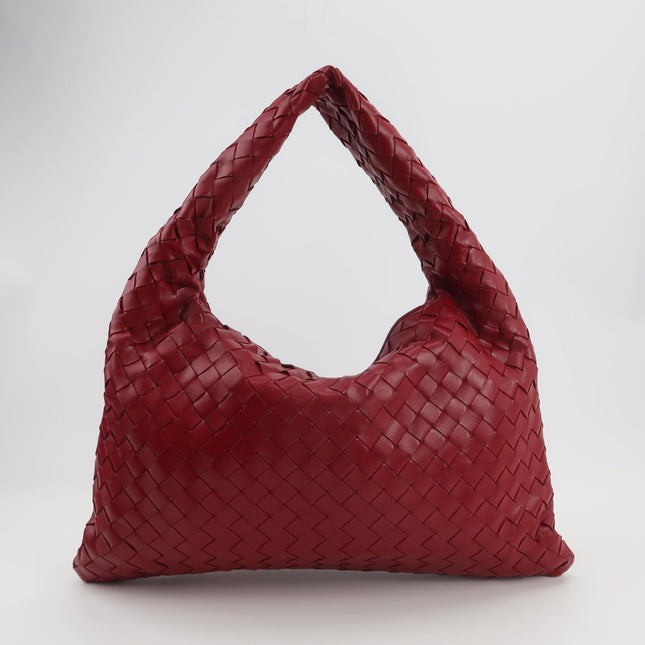 Bottega Veneta Hop Hobo Large Red Intrecciato Leather 45cm