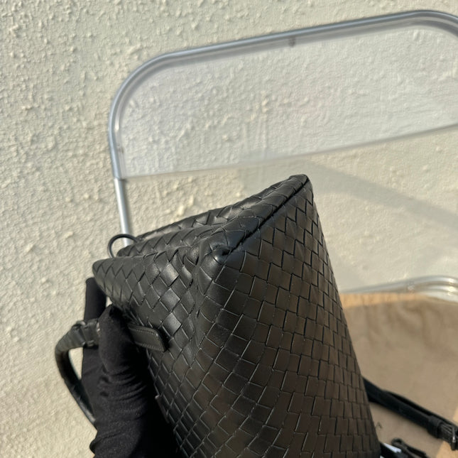 Bottega Veneta Roma Handbag Bag Intrecciato Nappa Leather Black Mini 25cm