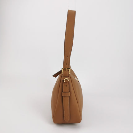 Prada Aimée Tan Brown Medium Calfskin Leather Shoulder Bag