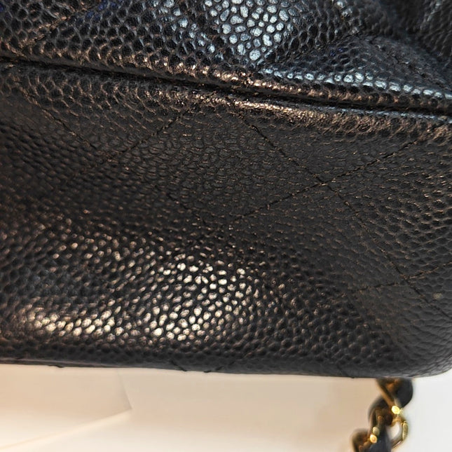 Chanel Classic Flap Medium Black Caviar Leather with 24k Gold Hardware, 2008