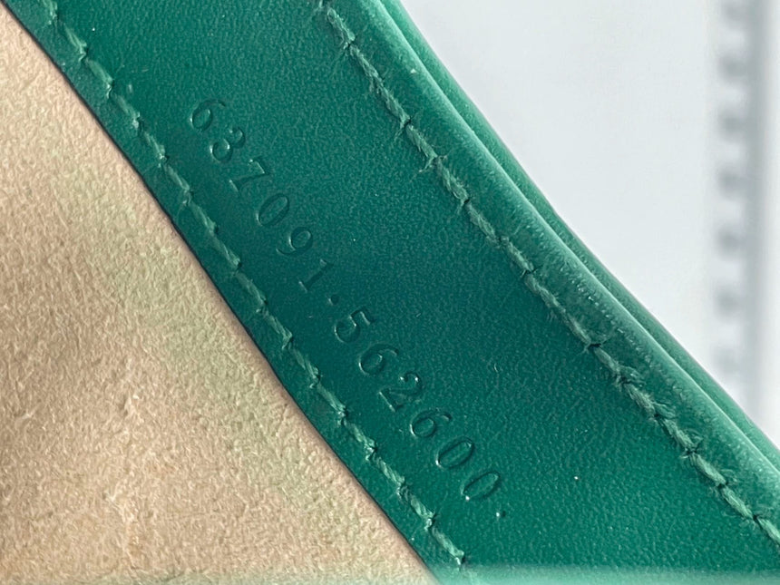 Gucci Jackie 1961 Mini Handbag in Green Leather with Adjustable Strap