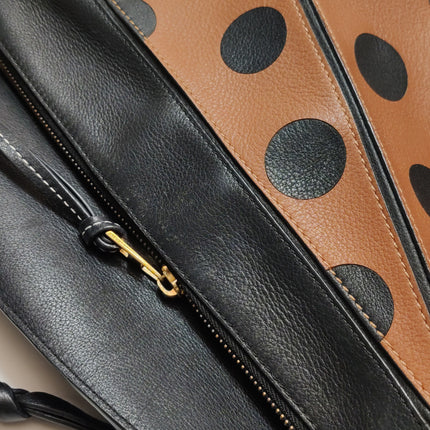 Loewe Puzzle Medium Polka Dots Brown Black Leather