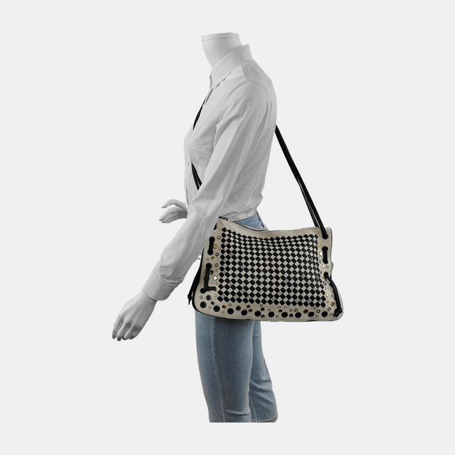 Bottega Veneta Intrecciato Check Palio Crossbody Bag 2018