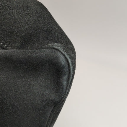 Fendi Mamma Baguette Black Suede Leather Red Buckle