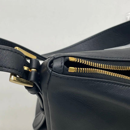 Prada Aimée Black Large Calfskin Leather Shoulder Bag