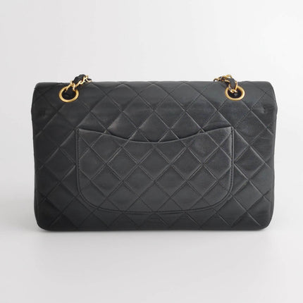 Sold Chanel Classic Flap Vintage Black Lambskin Leather with 24k Gold Hardware